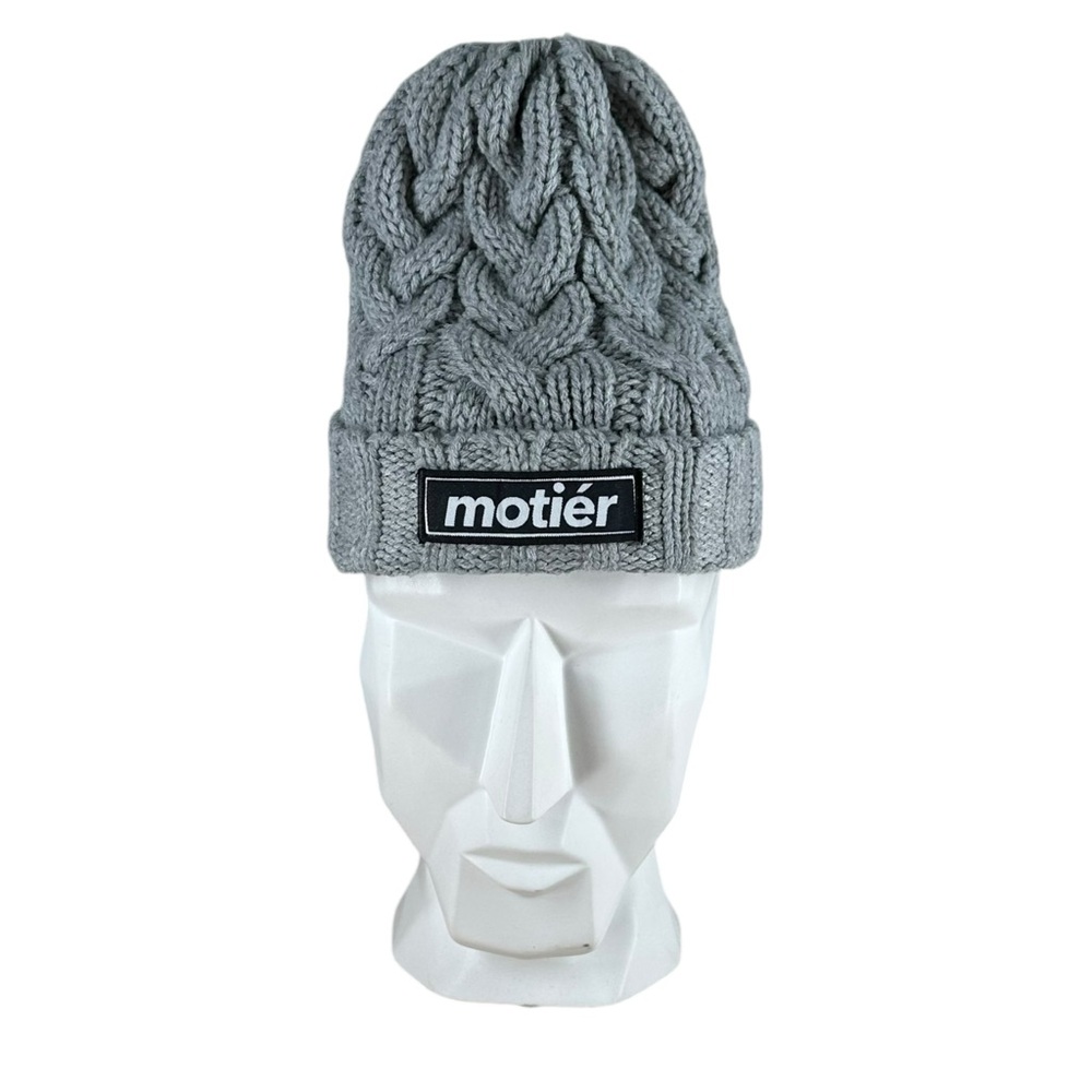 Motier Gray Acrylic Cable Knit Beanie Outdoors Winter Lafayette Louisiana‎